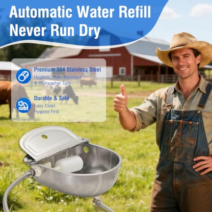 Automatic Livestock Water Bowl Float Valve Self-Filling Dog Goat Chicken