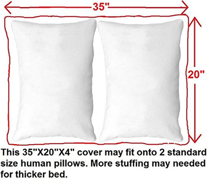 Dogbed4less DIY Durable Blue Denim Pet Bed External Duvet Cover and Waterproof Internal Case for 35"X20"X4" Small Medium Dog Bed - Replacement Covers only - size: 35"X20"X4" Small Medium