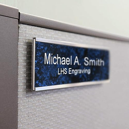 Custom Name Plate for Desk, Brown with White Lettering, 2x8 - color: B25 - Brown & White Lettering