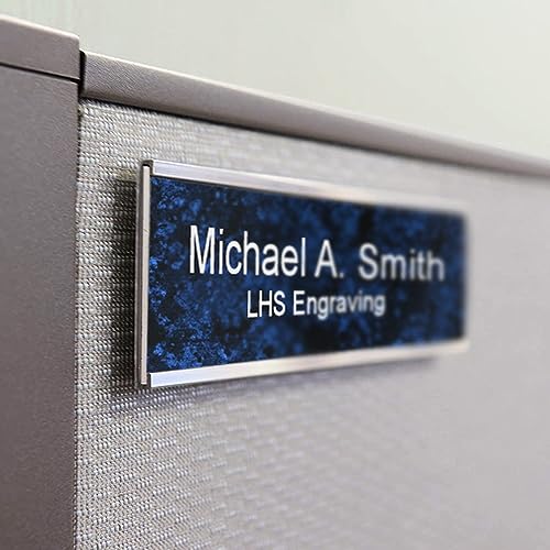 Custom Name Plate for Desk, White with Black Lettering, 2x8 - color: B16 - White & Black Lettering