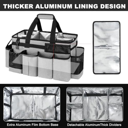 Cleaning Caddy Bag, Extra Large Cleaning Supply Bag for Housekeepers,Gray - color: Gray, size: XL