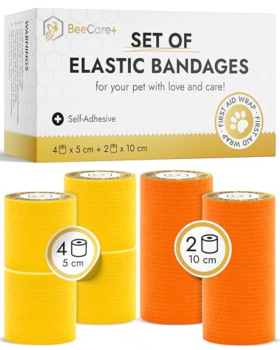 Cat & Dog Bandages for Wounds Protect from Licking and Dirt – Set of 4 pcs x 5 cm + 2 pcs x 10 cm – Dog Wound Care from Natural Rubber Latex - size: 4 pcs x 5 cm + 2 pcs x 10 cm