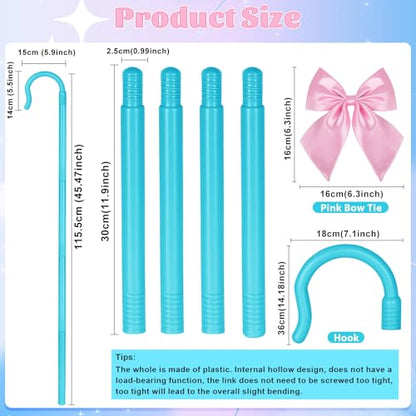 Servllcell Shepherd Staff Prop,Plastic Shepherd Hook Staff Stick Cane Costume Accessory,Halloween Staff Cosplay - color: Blue-p