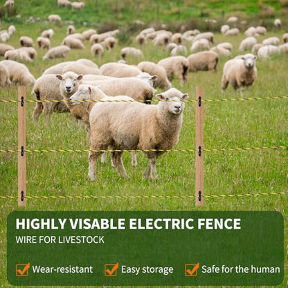 328ft Electric Fence Wire, 9-Strand Stainless Steel, 1/8" Diameter - size: 328 Feet
