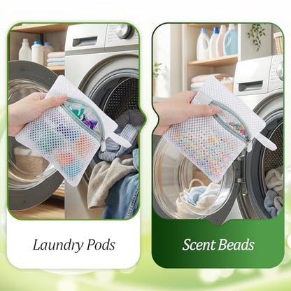 Tyqour 4pcs Small Mesh Laundry Bags, Anti-Sticking Laundry Pod Bags, Durable Polyester Storage Bags for Scented Beads, Travel Laundry Organizer, Protect Delicate Garments