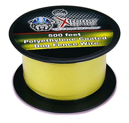 20 Gauge Electric Dog Fence Wire, 500 ft, Underground Boundary Wire | 500-ft continuous spool; polyethylene jacket, UV-resistant, direct-burial; fits Extreme Dog Fence, PetSafe & all in-ground - size: 500 Feet