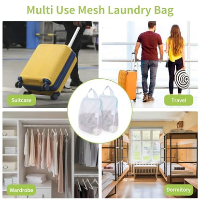 OTraki 2Pcs Small Mesh Laundry Bags 10x12 Inch, Don't Drying, White - size: 10 x 12 inch