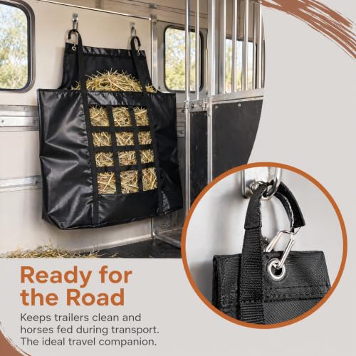 Slow Feed Hay Nets for Horses with Hanging Ring for Stalls Trailers