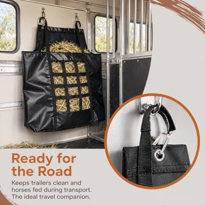 Slow Feed Hay Nets for Horses with Hanging Ring for Stalls Trailers