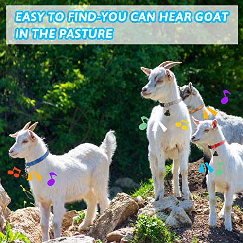 12 Sets Goat Collars with Bells Horse Sheep Grazing Cow Bells Adjustable Nylon Dog Bell Collar with Quick Release Buckle Anti Lost Pet with Copper Bell for Small Farm Animal Sheep Accessories