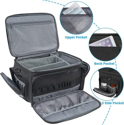 Mancro Medical Bag, Home Health Nurse Bag with Nonslip Bottom, Black