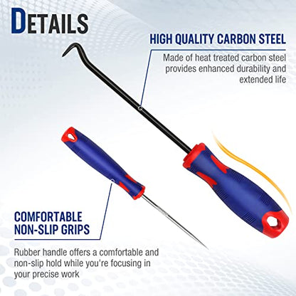 WORKPRO 9PCS Precision Pick & Hook Set with Scraper - size: Small