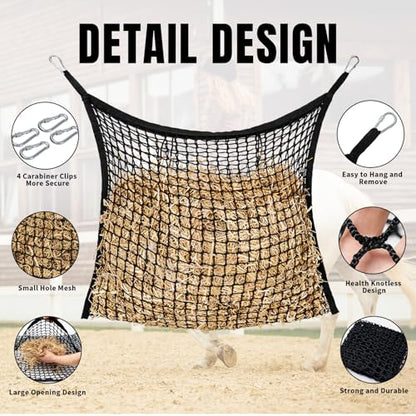Slow Feed Hay Nets for Horses, Large Capacity Hay Bags, 2 Pack - size: 2PCS