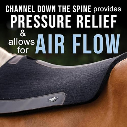 Professional's Choice 100% Steam-Pressed Wool Felt Western Saddle Pad - color: Black, size: 31" x 32" x 1"
