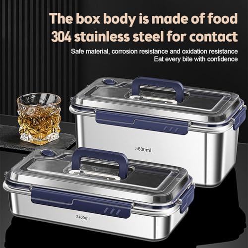 Food Container with Lids Kitchen Storage Container with Date Indicator (2.4L) - size: 2.4L