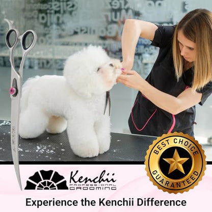 Kenchii Love Dog Grooming Shears, 9in Curved - size: 9.0" Curved