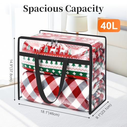 SpaceTrove Clear Storage Bags, 8-Pack Under Bed and Closet Organizers 40L - size: 40L