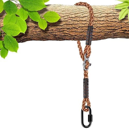 SELEWARE 6.5ft Tree Swing Rope, Adjustable Hammock Straps Hanging Kit - color: Brown-1 Pack, size: 6.5ft