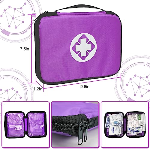 Small-Campact First-Aid Kit-Refill Supplies-Basic Emergency-Essentials - 300PCS Home Essentials Emergency Accident Kits for Businesses Workplace Outside Travel Purple 1st Aid - style: 300Pcs-Purple