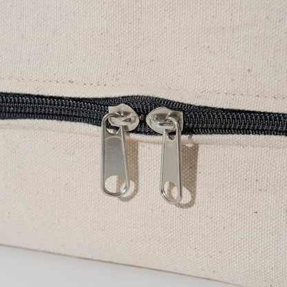 Clothes Storage Bags - 100% Cotton Canvas Sweater Storage Bags with Zipper - Reusable, Washable, Breathable, and Moth Proof Garment Bags - Convenient and Easy to Carry and Organize (2 Bags)
