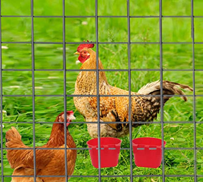 Pack of 40 Cage Cups Birds Feeders Seed Bowl Chicken Feeding Watering Dish Rabbit Water Food Hanging Wire Cages Box 8 oz Coop Cups for Pet Parrot Parakeet Game Fowl Poultry Pigeon - color: Red 40 packs 8oz