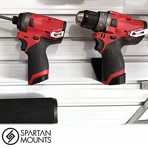 Spartan Mounts Wall Hook for Milwaukee M12 Tools Left - 12 Volt Power Tool Holder, High Strength Low Profile Bracket, Convenient Easy Access Garage Organization - style: Left