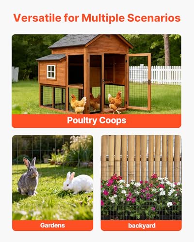 VEVOR Hardware Cloth 36 in x 25 ft, 2 x 3 in Mesh 16 Gauge Galvanized Wire Mesh Roll, Weather-Resistant Vinyl Coated Chicken Wire Fencing, Heavy Duty Welded Garden Plant Fencing for Rabbit Cage Snake - size: 36in*25ft 2in*3in