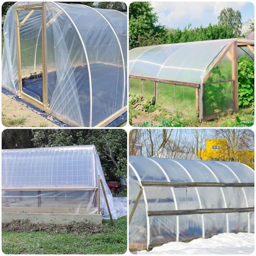 Greenhouse Plastic Sheeting 10' x 26' 6 Mil, Clear UV Resistant Heavy Duty Polyethylene Film, Thick Greenhouse Cover for Garden, Farm, Agriculture - size: 10x26 FT