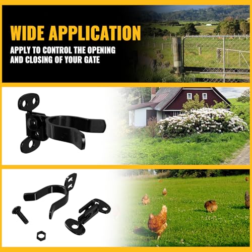 VIVIDA 1-7/8" Wall Mount Gate Latch, Black Flat Back Gate Fork Latch, 2 PCS - size: 1-7/8" (2 PCS)