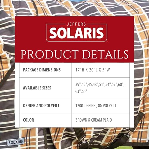 Jeffers Pony Poppins Solaris 1200 Denier Turnout Blanket Brown & Cream Plaid 57" - Waterproof, Breathable Horse Blanket with 0 gram Polyfill, No Insulation, Ideal Protection for Wind & Rain, - size: 57"