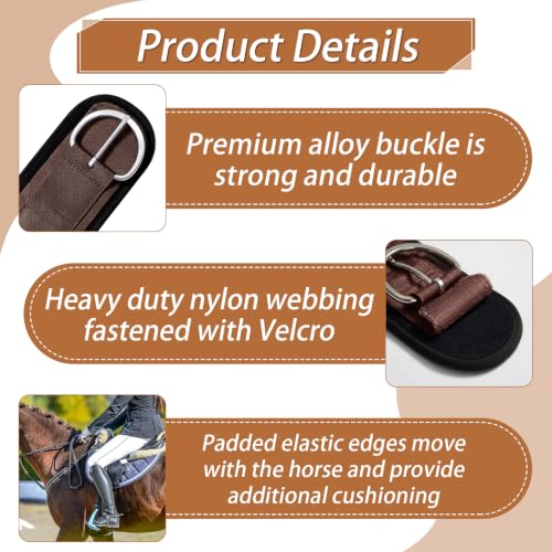 Eccliy 32 Inch Equine Horse Cinch Elastic Saddle Cinch Girth with Buckle for Western Horse Riding Supplies - color: Brown
