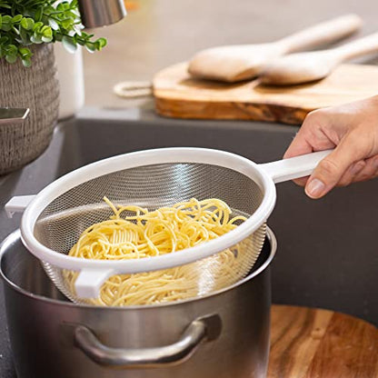 Chef Craft Classic Stainless Steel Mesh Strainer, 8 inch, White - color: White, size: 8 inches in diameter