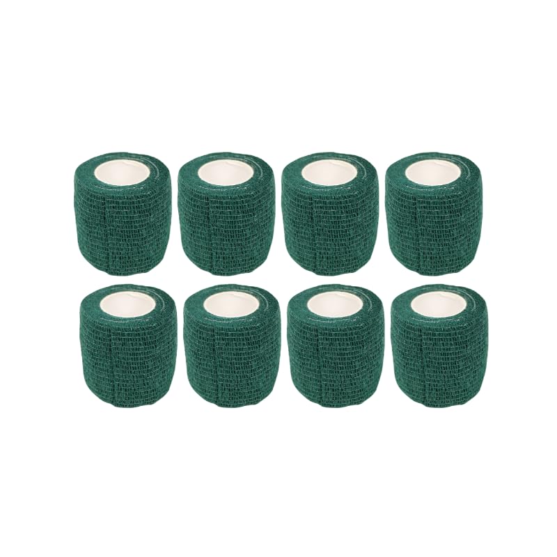 2" Cohesive Flexible Bandage Wrap – Green - Pack of 8 - color: Green