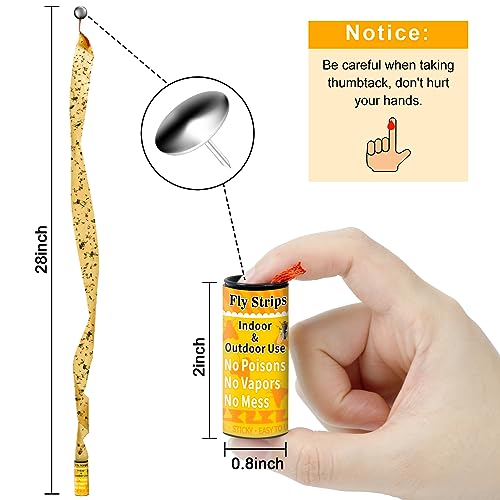 Outdoor Fly Trap Indoor Hanging 60pk, Sticky Fly Strips Tape Paper for Home - size: 60 pack