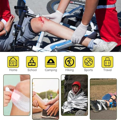 300Piece Small First Aid Kit Refill Supplies for Travel Mini Caming Emergency First Aid Kits Hiking Survival Essential Kit for Outdoor Adventure, Yellow 1st Aid - style: Yellow-300Pcs