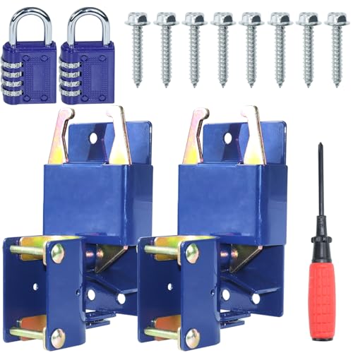 [Upgraded] 2 Pack Blue S16100100 Two Way Lockable Gate Latch - size: A5 for 1-5/8" to 2" Tubes