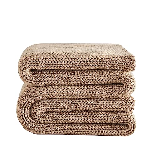 L'AGRATY Knitted Weighted Blanket 60"x80" 20lbs for Adults Cooling - color: Beige, size: 60" x 80" | 20 lbs