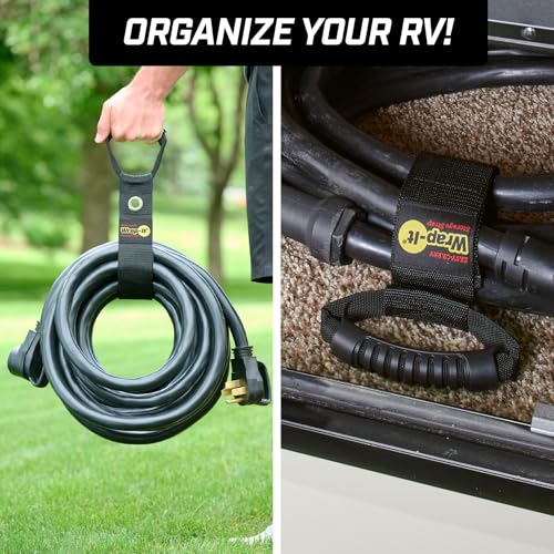 Easy-Carry Wrap-It Storage Straps - 28” (2-Pack) Black with Grommet - color: Black, size: 28" (2 Pack) with Grommet