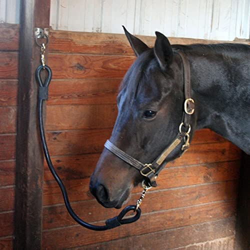 Dura-Tech Extra Heavy Rubber Horse Tie | Shock-Absorbing for Safe Tying | Ideal for Trailers & Stalls | Heavy-Duty Brass Snaps - size: 24"