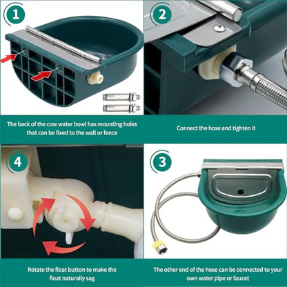 Automatic Water Bowl, Livestock Waterer for Cattle Dog Horse Goat Sheep