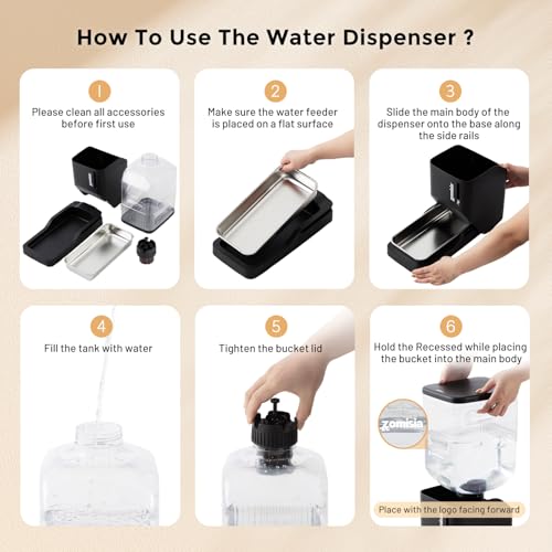 ZOMISIA 3 Gallon Automatic Dog Water Dispenser Gravity Extra Large Capacity - color: Black, size: 11L