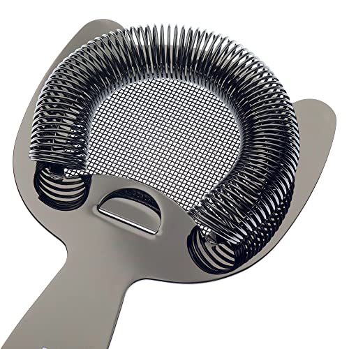 Barfly Fine Mesh Spring Strainer, Black - color: Black