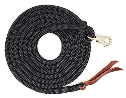 14FT Lead Rope with SS Snap - color: Black, size: 14 FT