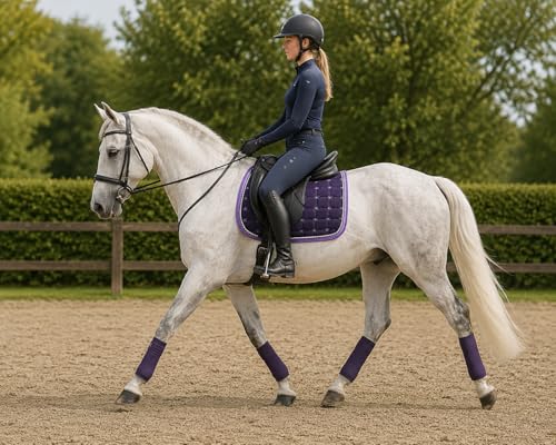 Horse Cotton Quilted All Purpose English Saddle PAD Trail Contoured Purple 72F38