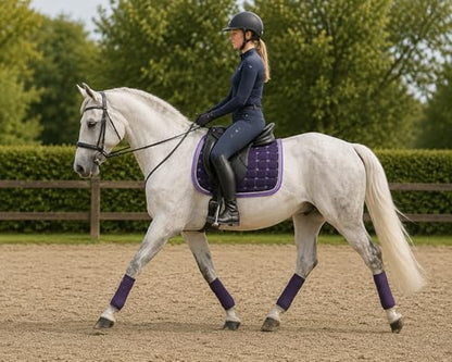 Horse Cotton Quilted All Purpose English Saddle PAD Trail Contoured Purple 72F38
