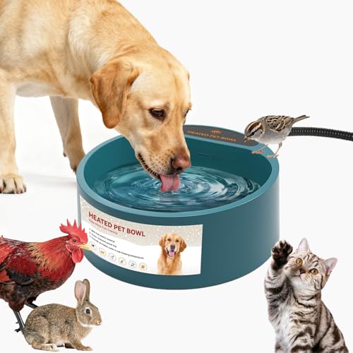 2.2L Heated Dog Bowl, Provides No Freeze Water, Pet Water Heater for Dogs/Cats/Chickens/Birds/Livestock, Green - color: Green