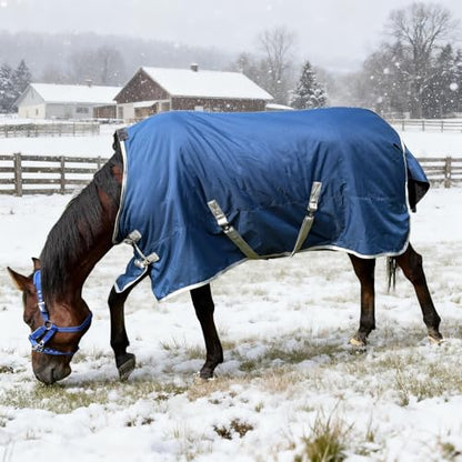 Winter 1200D Premium Turnout Horse Blanket,Medium Weight Waterproof Blanket - size: Back Length 81 inches ( 155cm ) no cover