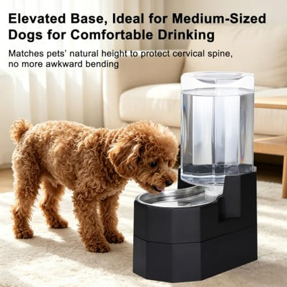 Sfozstra 7L Raised Dog Water Dispenser: Comfortable Drinking - color: Black, size: 7L Raised