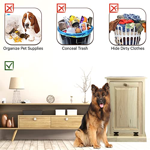 Peaceful Classics Wooden Tilt Out Trash Cabinet, Unfinished - color: Unfinished, style: Without Drawer