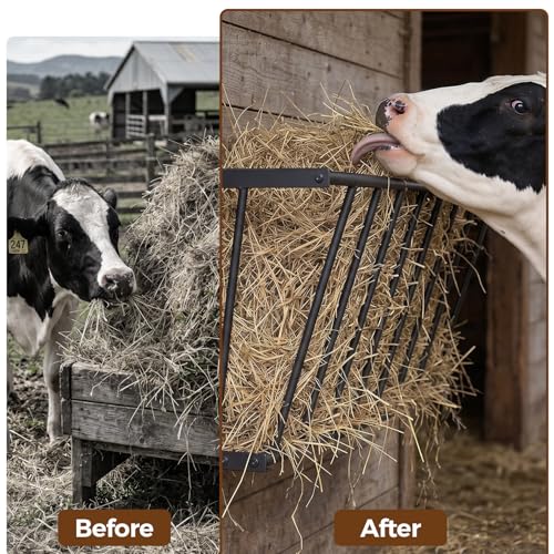 Lesolar Hay Feeder for Goats,40''Length/25 Gallon Hay Rack